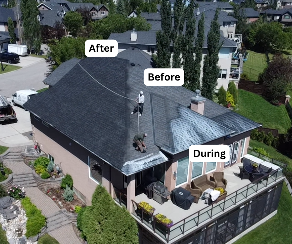 Before, during, and after roof rejuvenation on a Delaware area home